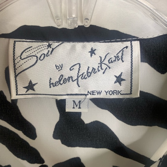 Vintage Helen Fabrikant Tunic Top Blouse Zebra Print Red Accent sz Med USA - Picture 3 of 6